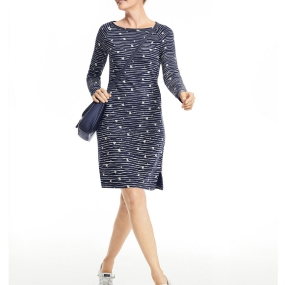 T by Talbots Longsleeve Mixed Print Dress - Picture 1 of 14